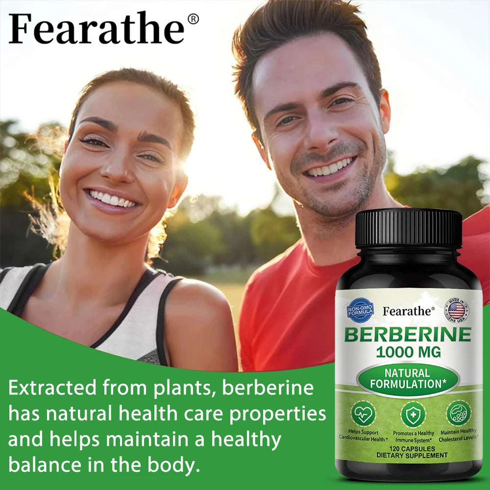 Berberine Supplement 1000mg Berberine HCL - 30/60/120 Capsules - Supports Healthy Metabolic & Cardiovascular Health, Non-GMO