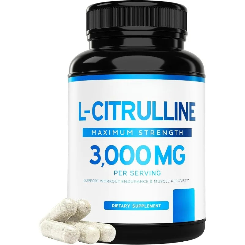 L-Citrulline 3000mg 60 Capsules Supplement for Men & Women Muscle Recovery Support Vegan Non-GMO Fitness Performance