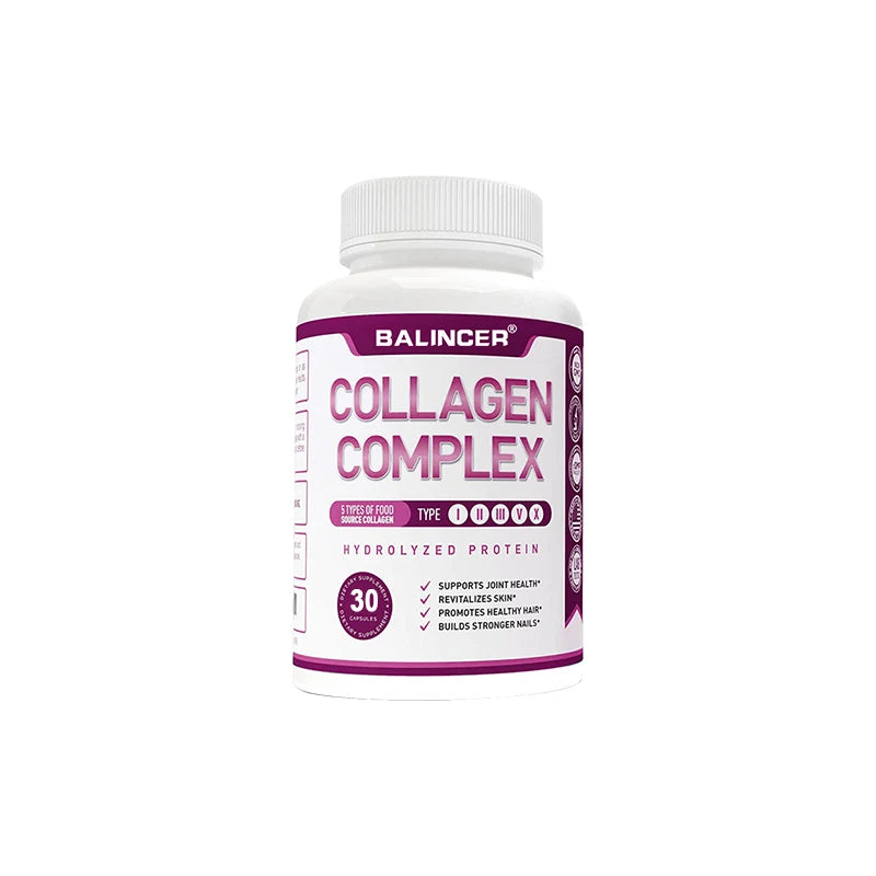Multi Collagen Capsules, Support Skin Brightening, Anti-Aging, Hair Nail Strength, Joint, Cardiovascular & Gut Digestive Health