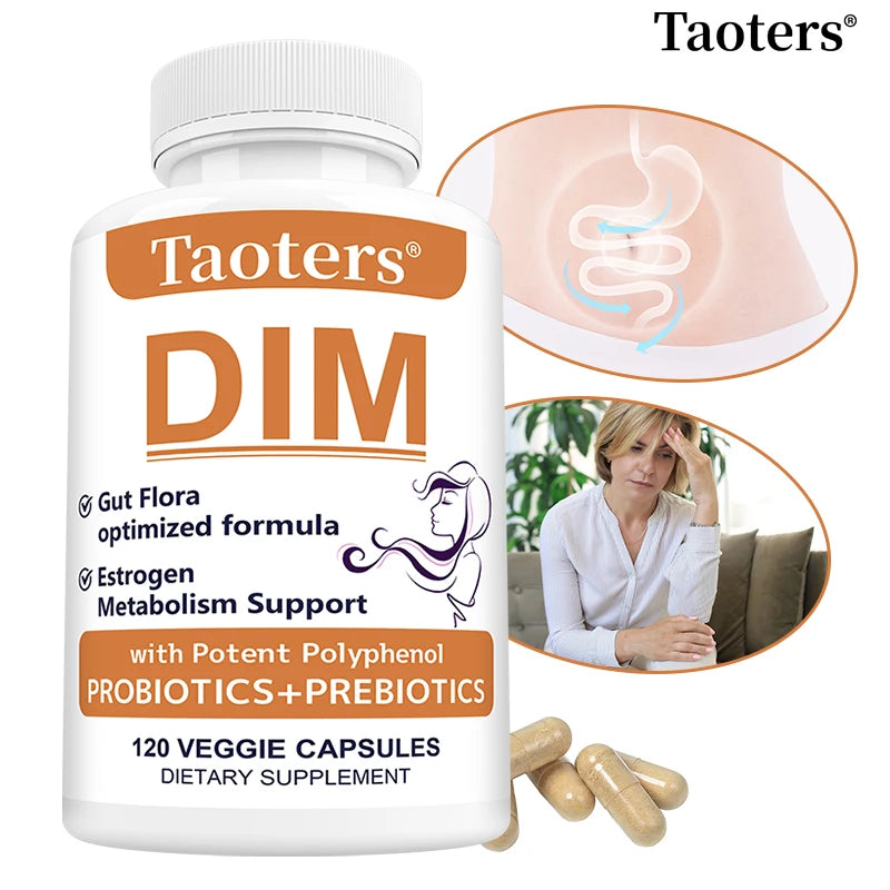 DIM Supplement - Support Hormone Balance, Menopause Prostate Health, Improve Sleep, Metabolism, Muscle Mass, Balances Gut Flora