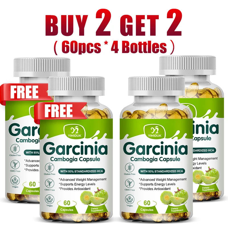 Buy 2 Get 2 Free! Garcinia Cambogia Extract Capsules, for Weight Loss, Energy Levels, Provides Antioxidant, Men & Women