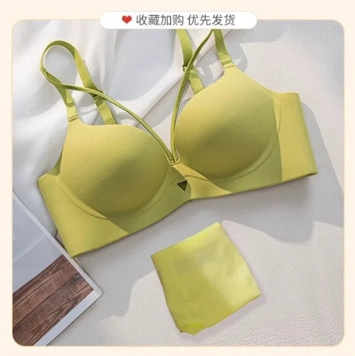 2025 New Arrival Sexy Leopard Print Bra for Woman Small Bust Lift Enhances Fullness Wire-Free Desire Seamless Bra Underwear