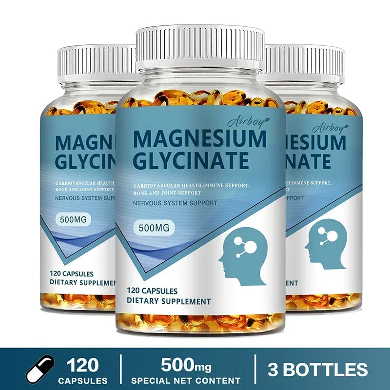 Magnesium Glycinate - Improve Sleep, Relax Nerves, Brain Health, Strengthen Muscles and Bones