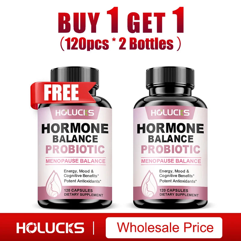 HOLUCKS Hormone Balance Supplement for Women, with Maca Root, Tribulus, Ashwagandha, Support Menopause Relief, Mood & Energy
