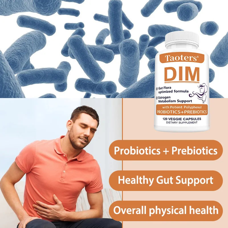 DIM Supplement - Support Hormone Balance, Menopause Prostate Health, Improve Sleep, Metabolism, Muscle Mass, Balances Gut Flora