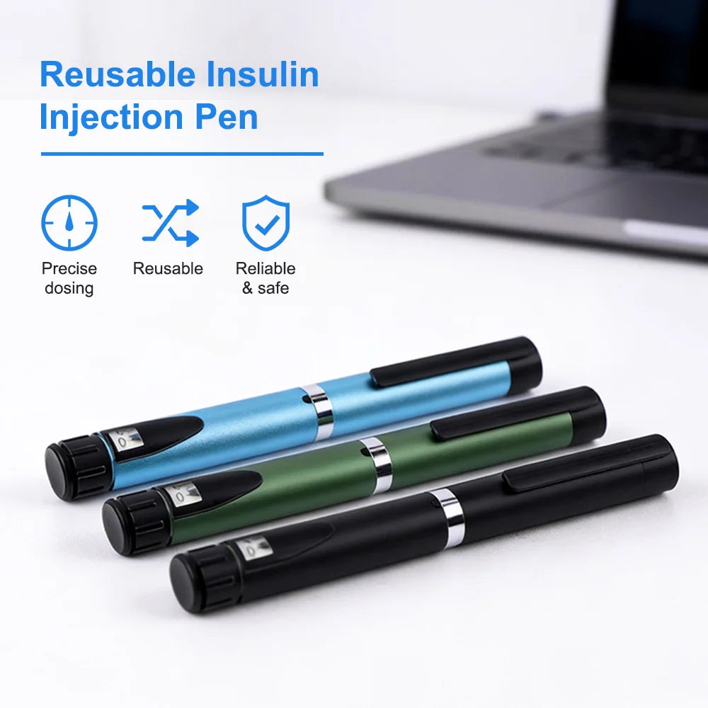 Reusable Metal Insulin Injection Pen Precise 60IU Dose Adjustment Clear Scale Diabetic Insulin Injector Accessories Peptide Pen