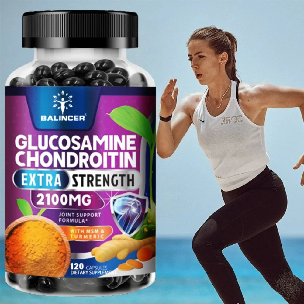 Glucosamine Chondroitin Turmeric & MSM - Joint Health Supplement, Antioxidant, Helps Relieve Back, Knees and Hand Pain