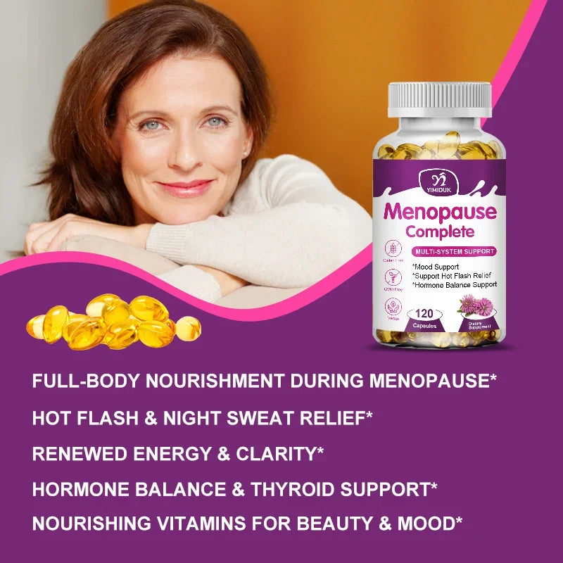Buy 1 Get 1 Free! Menopause Complete Supplement, for Hot Flash Relief, Hormone Balance & Mood, Soothes Joint Discomfort, Vegan