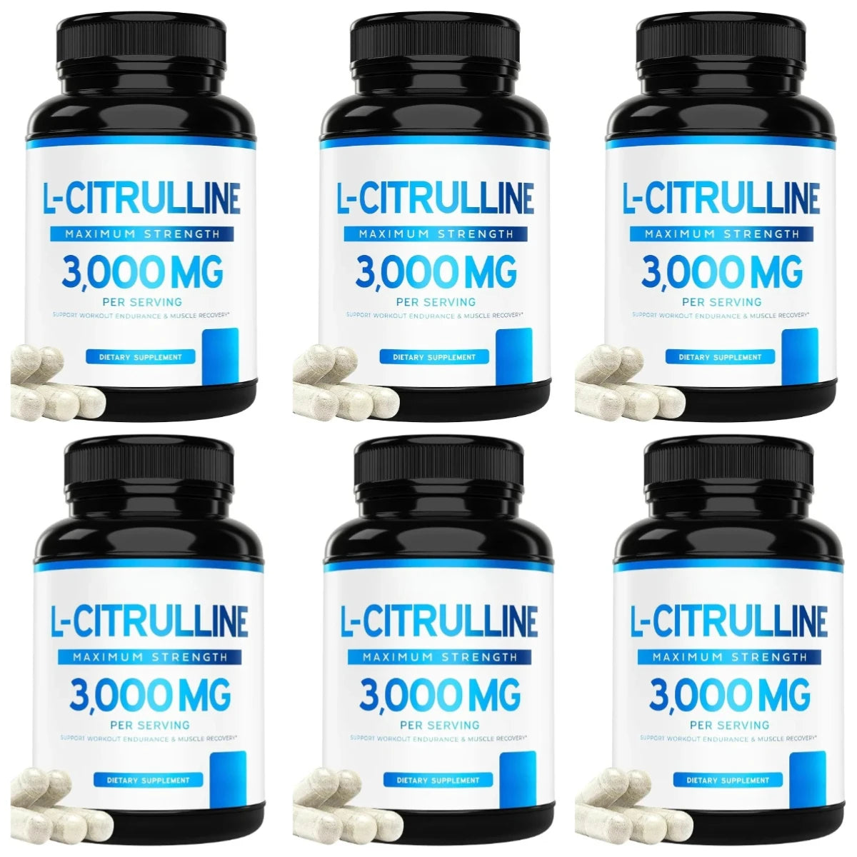 L-Citrulline 3000mg 60 Capsules Supplement for Men & Women Muscle Recovery Support Vegan Non-GMO Fitness Performance