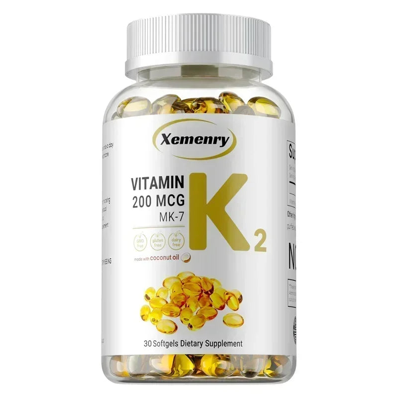 Vitamin K2 MK-7 Supplement - Supports Calcium Absorption, Bones, Joint, Immunity and Heart Health, Easy To Swallow