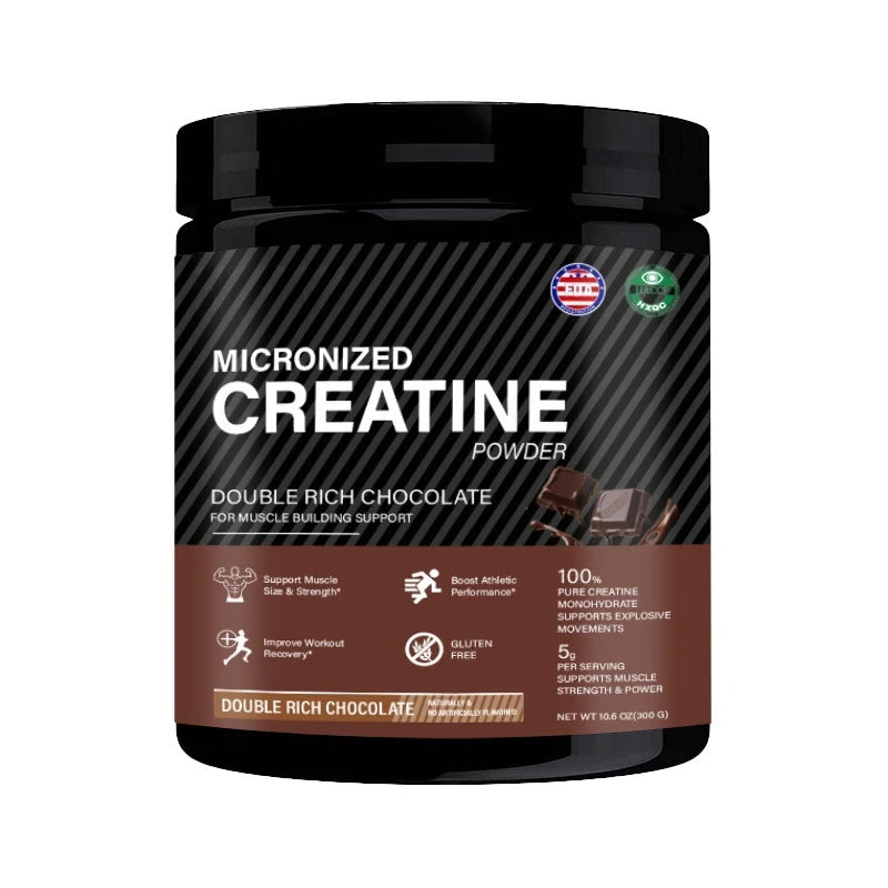 Creatine Monohydrate Powder Muscle Builder Supplements for Women and Men Boosts Exercise Performance Energy Chocolate 300g
