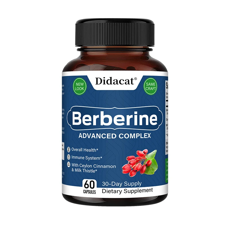 Organic Berberine Capsules - Blood Sugar Balance, Cardiovascular Health, Support Digestion,Promote Metabolism