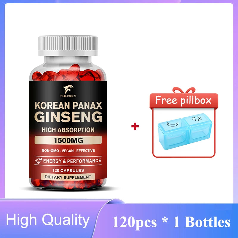 Panax Ginseng 15,000 mg - Red Korean Ginseng Supplement for Men - Extra Strength - Energy, Focus, Productivity & Performance