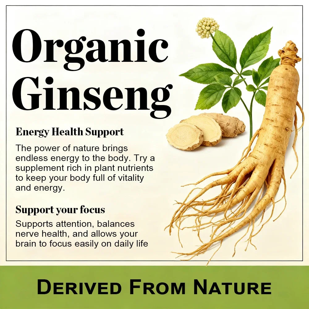 1000mg Korean Ginseng Supplement - High Potency for Energy, Focus, Performance, Vitality & Immune Support, for Men and Women