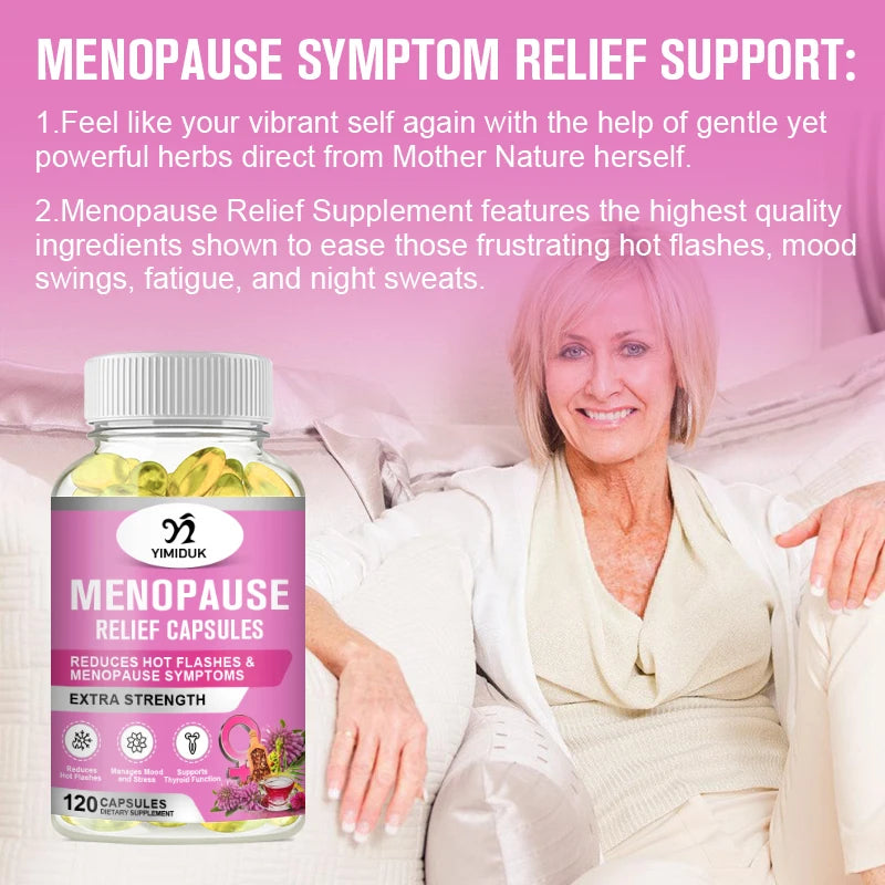 Buy 2 Get 2 Free! Natural Menopause Relief Supplement, for Reduces Hot Flashes & Night Sweats, Mood Balance & Better Sleep