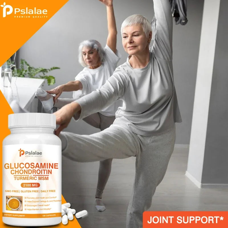 Chondroitin Turmeric MSM Glucosamine Triple Strength 2100 Mg for Hips, Knees, Joints & Back Comfort - Joint Supplements