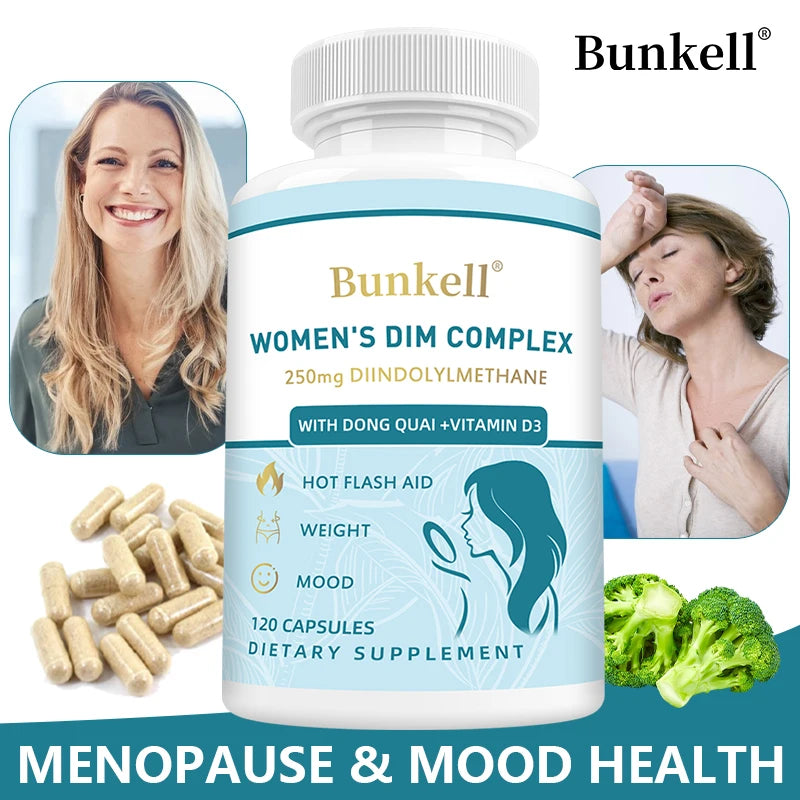 DIM Supplement with BioPerine Extract - Hormone Balance for Menopause & Prostate Health, Metabolism Boost, Body Balance