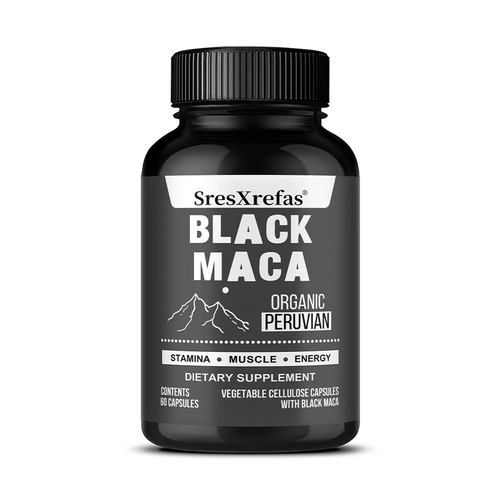 Black Maca Extract 900mg – Organic Peruvian Maca Supplement for Men, High Potency Energy, Mood & Performance Support, Non-GMO