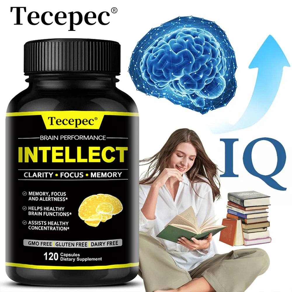 Memory, Focus, Clarity, Energy Brain Supplement - Nootropic Brain Boosters DMAE Bacopa Monnieri & Phosphatidylserine Capsules