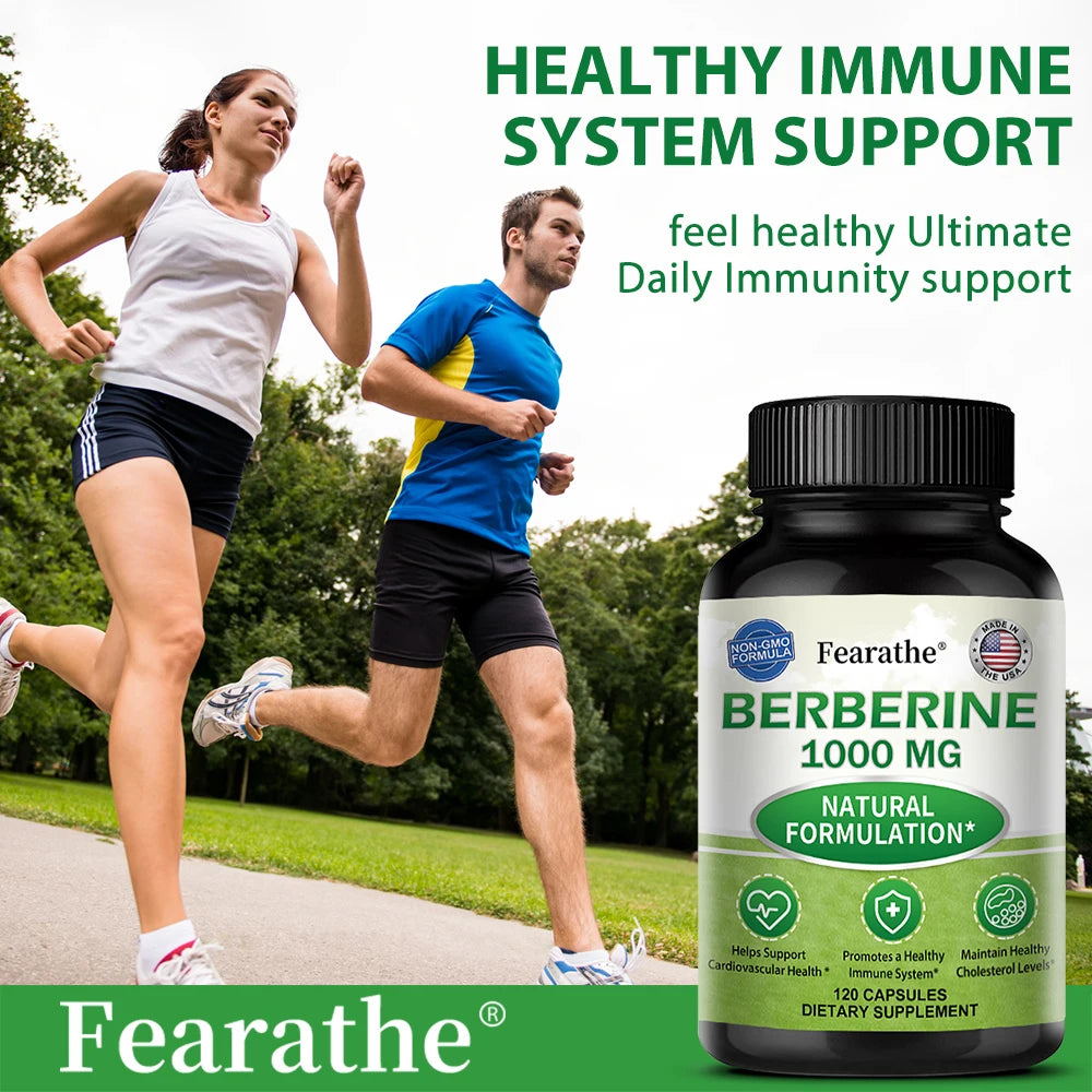 Berberine Supplement 1000mg Berberine HCL - 30/60/120 Capsules - Supports Healthy Metabolic & Cardiovascular Health, Non-GMO