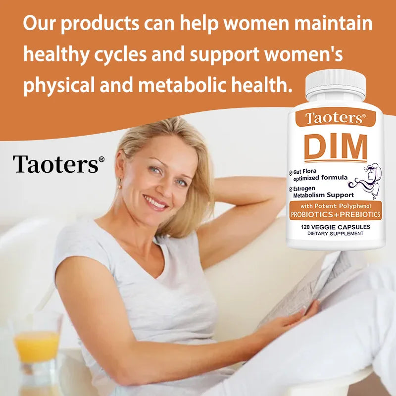 DIM Supplement - Support Hormone Balance, Menopause Prostate Health, Improve Sleep, Metabolism, Muscle Mass, Balances Gut Flora