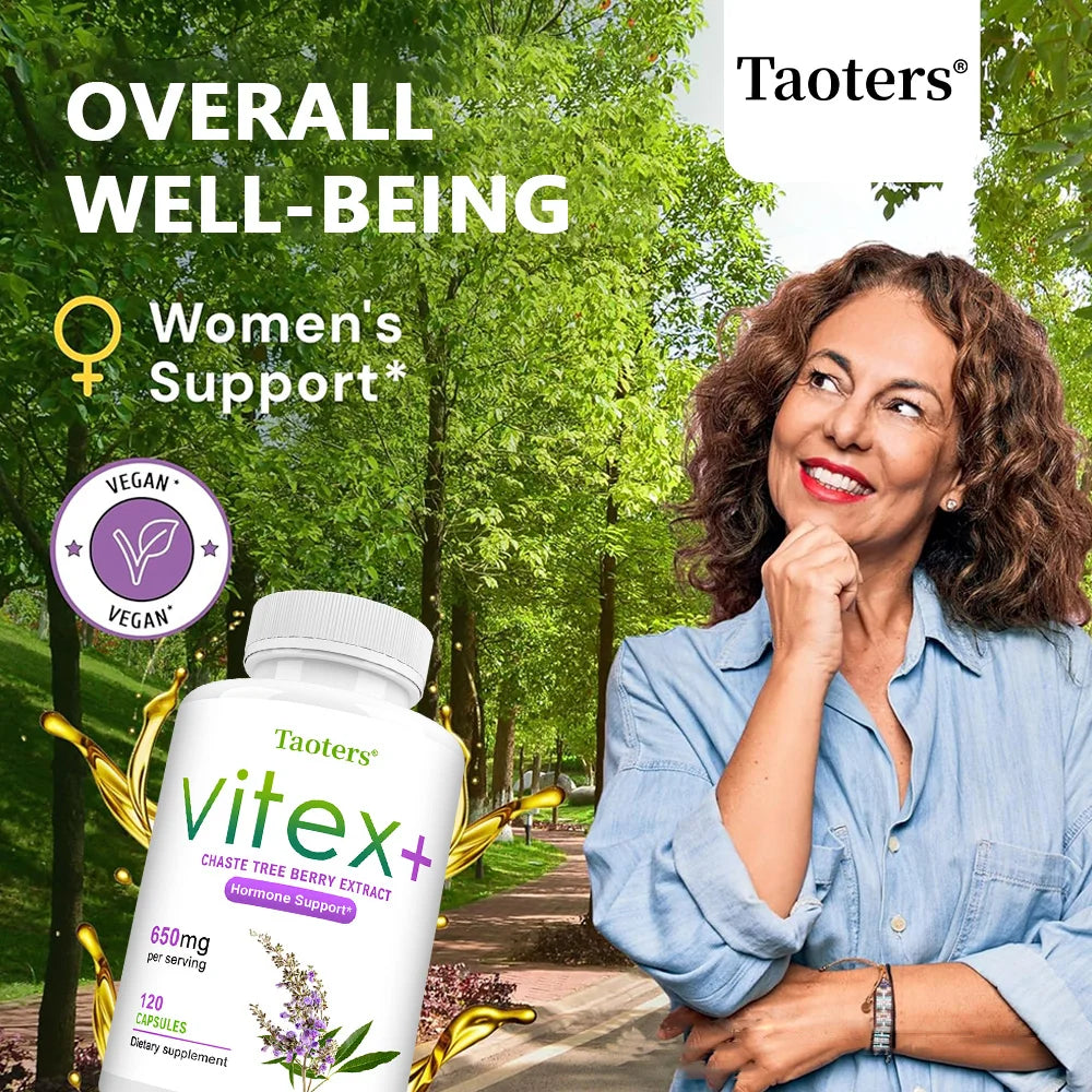 Vitex Berry Extract, Complete Herbal Supplement for Women's Menopause, Improves Skin, Regulates Mood, Promote Sleep, Non-GMO