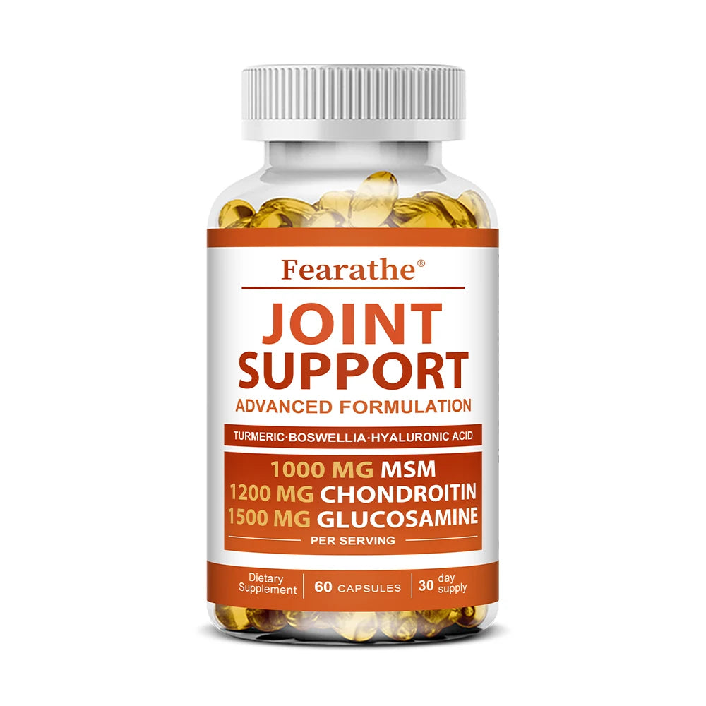 Glucosamine Chondroitin Turmeric Msm, Joint Support Supplement Relief Bones, Back, Knees and Hands, 30/60/120 Softgels, NON-GMO
