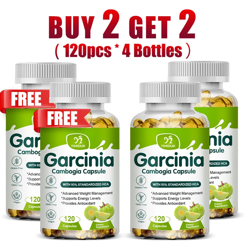 Buy 2 Get 2 Free! Garcinia Cambogia Extract Capsules, for Weight Loss, Energy Levels, Provides Antioxidant, Men & Women