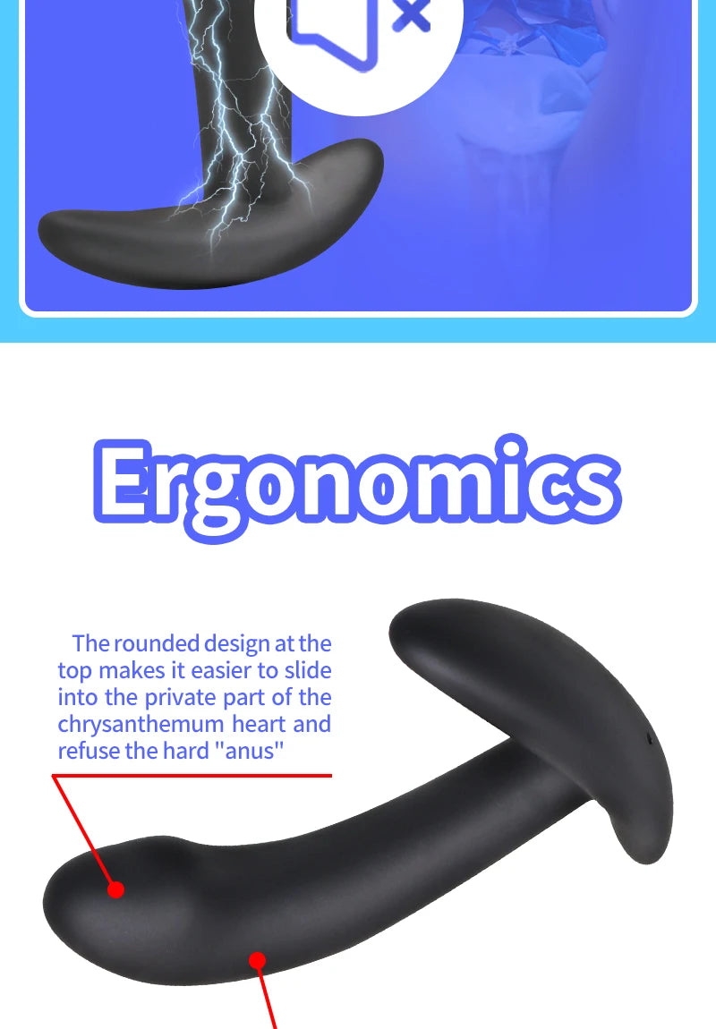 Electric Shock Prostate Massager Anal Vibration Butt Plug Man Vibrator Anal Plug Electro Shock Sex Toys Prostate Orgasm Vibrator