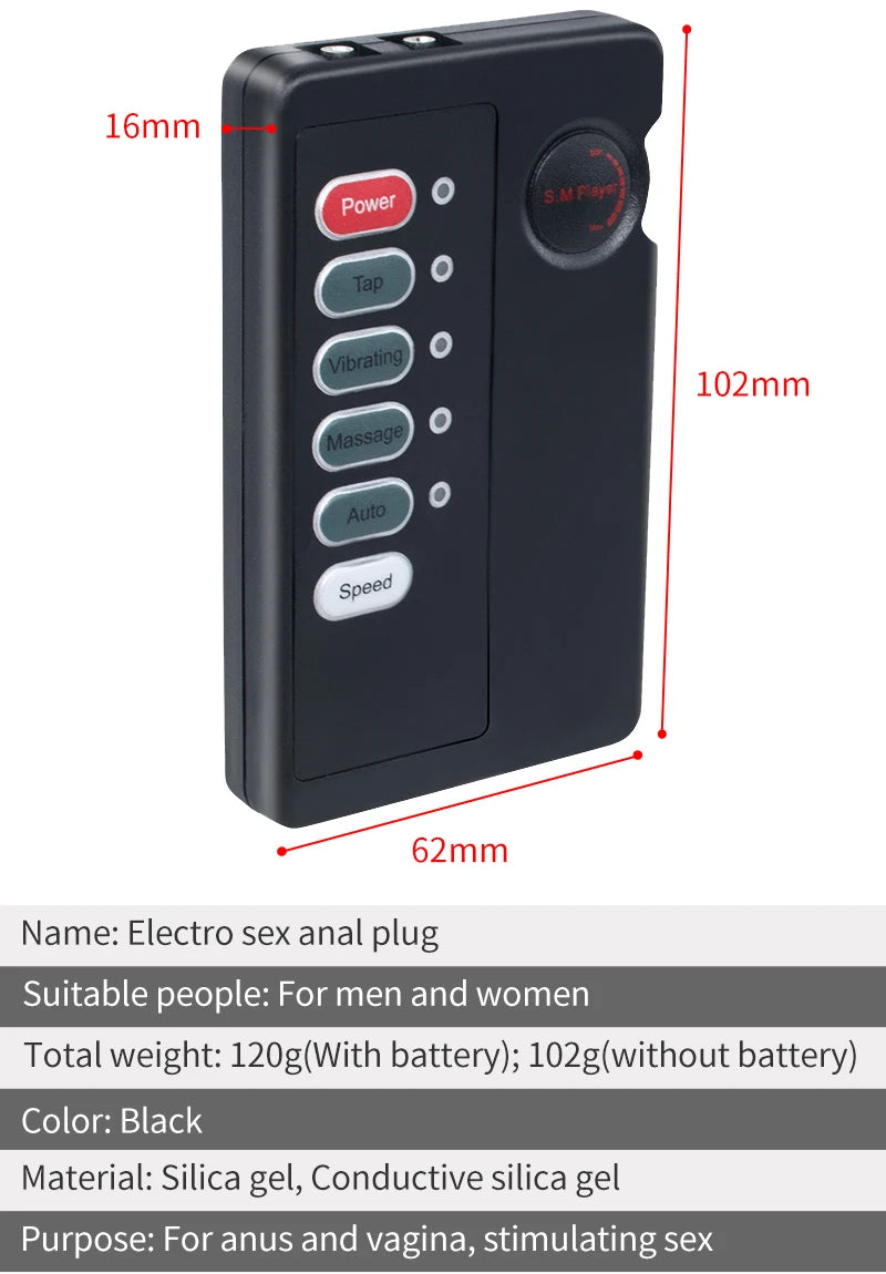 Electric Shock Prostate Massager Anal Vibration Butt Plug Man Vibrator Anal Plug Electro Shock Sex Toys Prostate Orgasm Vibrator