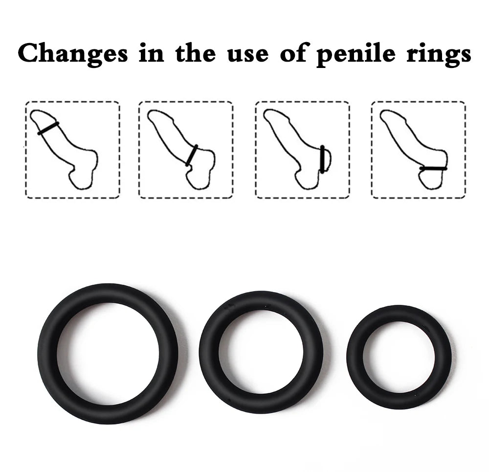 Male Penis Ring Cock Rings Adjustable Rope Lock Ejaculation Scrotal Binding Ball Stretcher Silicone Cockring Sex Toys For Men