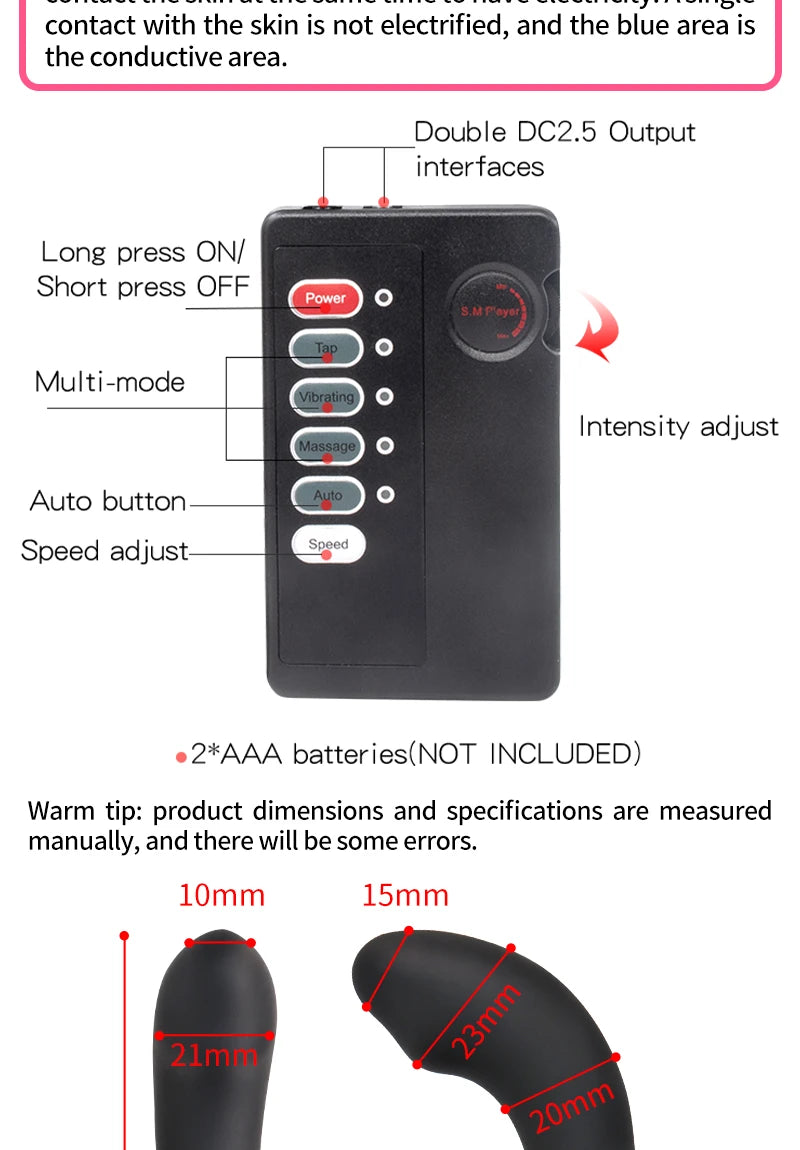 Electric Shock Prostate Massager Anal Vibration Butt Plug Man Vibrator Anal Plug Electro Shock Sex Toys Prostate Orgasm Vibrator