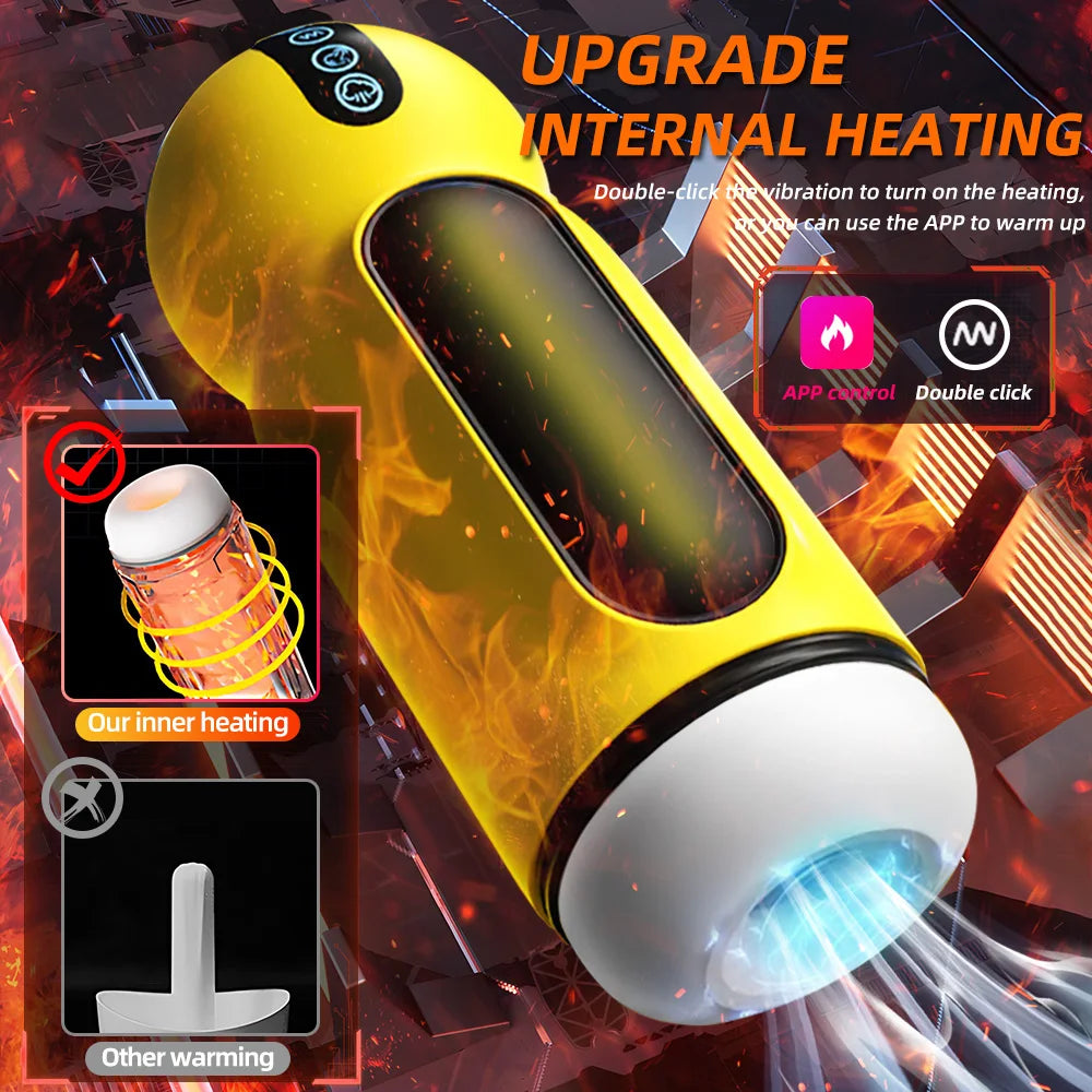 Male Masturbator Automatic Sucking Vibration Blowjob Machine Heating Pussy Penis Pump Masturbation Cup Sex Toys for Men Supplies