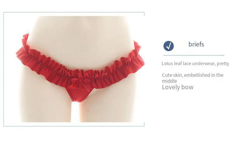 Sexy Red Santa Costume Christmas Lingerie Cute Hollow Out Bikini Bowknot Underwear Pajamas Christmas Lingerie Cosplay Bra Set