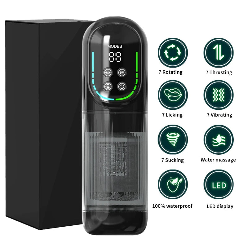 Automatic Thrusting Rotating Male Masturbator Licking Stroker Sucking Blowjob 100% Waterproof Pennis Pump Adult Sex Toys For Men