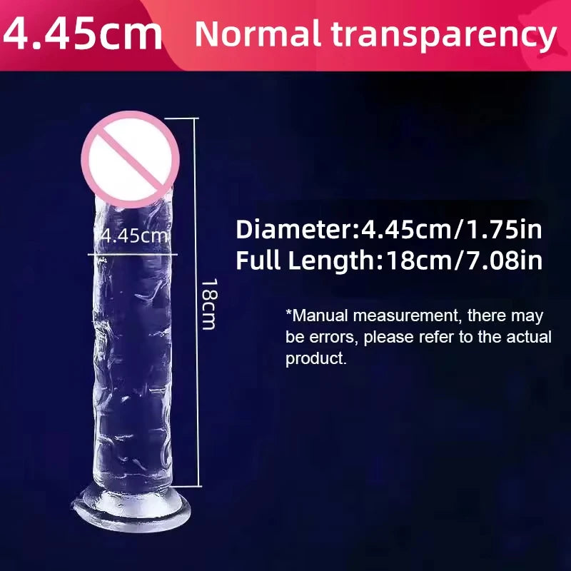 Transparent Soft Jelly Dildo Realistic Fake Dick Penis Suction Cup Dildo Realistic Sex Toys For Lesbian Women Female Masturbator