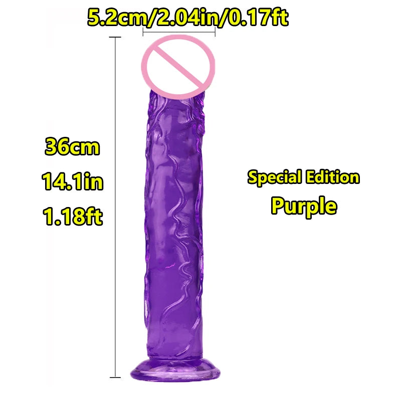 Super Cheap 7 Sizes 5 Colors Realistic Soft Jelly Dildo Suction Cup Adult Sex Toy for Women and Men Vaginal and Anal Masturbator