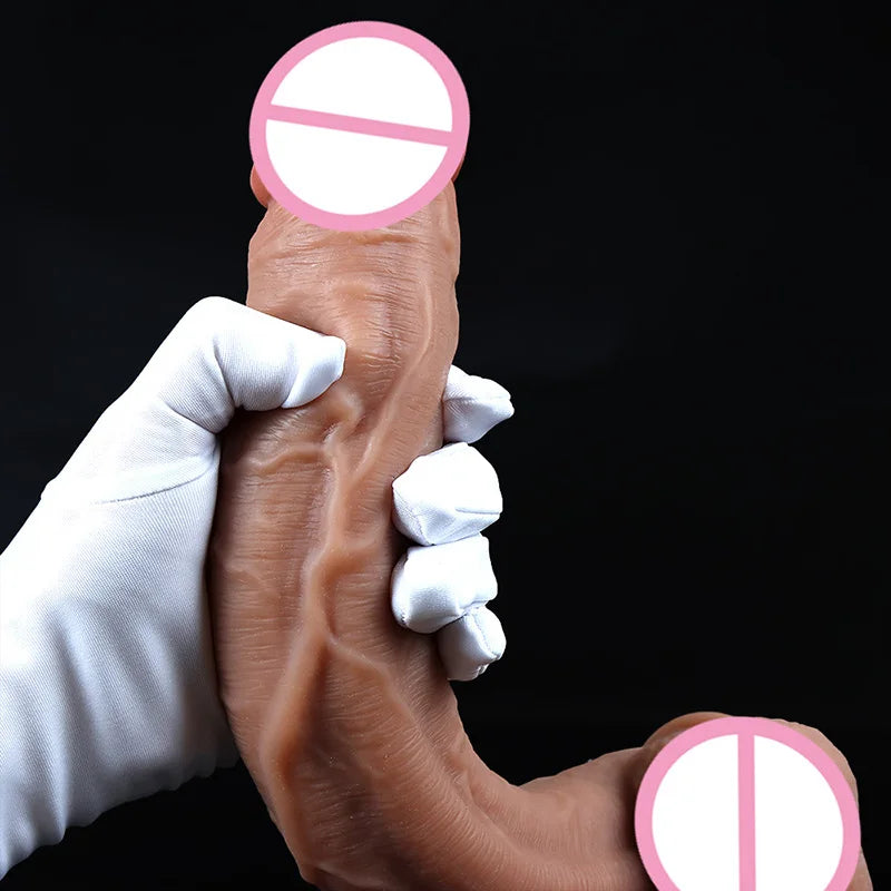 Spuer Bigger Realistic Dildos Silicone Layer Penis with Suction Cup Adult Sexy Toys for Woman Men Vagina Anal Massage Stimulator