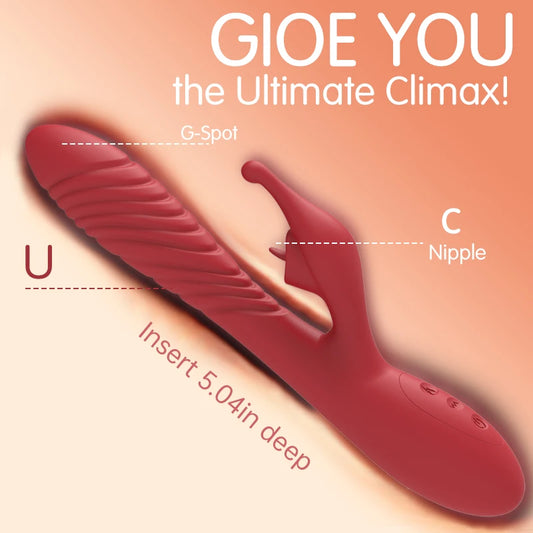 Sex Toy Rabbit Dildo Vibrator for Women Nipple Clitoris Stimulator Masturbation Tools Vagina Vibrator Adults Sex Toys Products