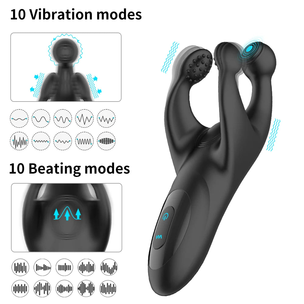 Testicle Massager Vibrators for Men Sexy Toys Silicone Prostate Massager for Men Couple Scrotum Stimulator Men's Adult Goods