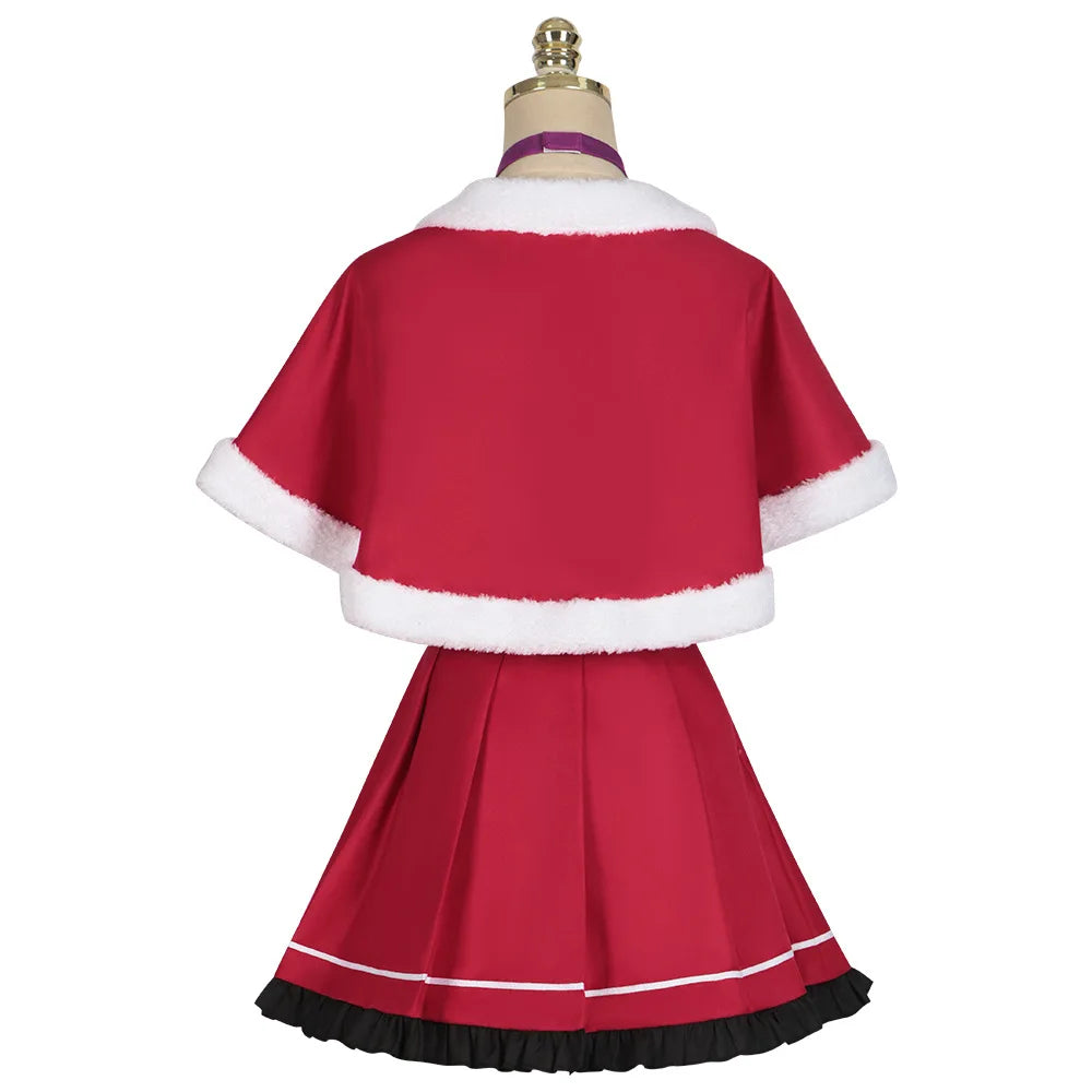 Sexy Anime Cosplay  Christmas  red   suit costume Women Cute Red Dress  Plus Size Role Playing Outfit Performance