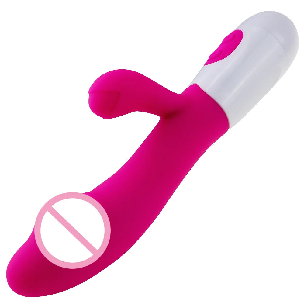 Silicone G Spot Dildo Rabbit Vibrator Dual Vibration 10 Speeds Female Vagina Clitoris Massager Adult Sex Toys For Women