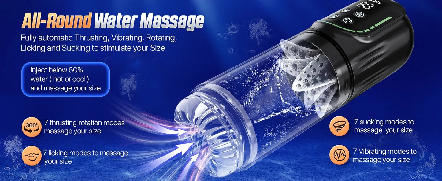 Automatic Thrusting Rotating Male Masturbator Licking Stroker Sucking Blowjob 100% Waterproof Pennis Pump Adult Sex Toys For Men