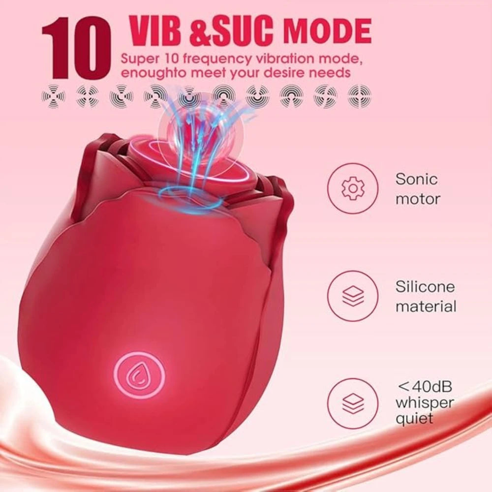 Red Rose Toy Simulation Vibrator for Women Powerful Sucking Vibrators 10 Mode G Spots Vaginal Clitoral Massager Nipple Sexy Toy