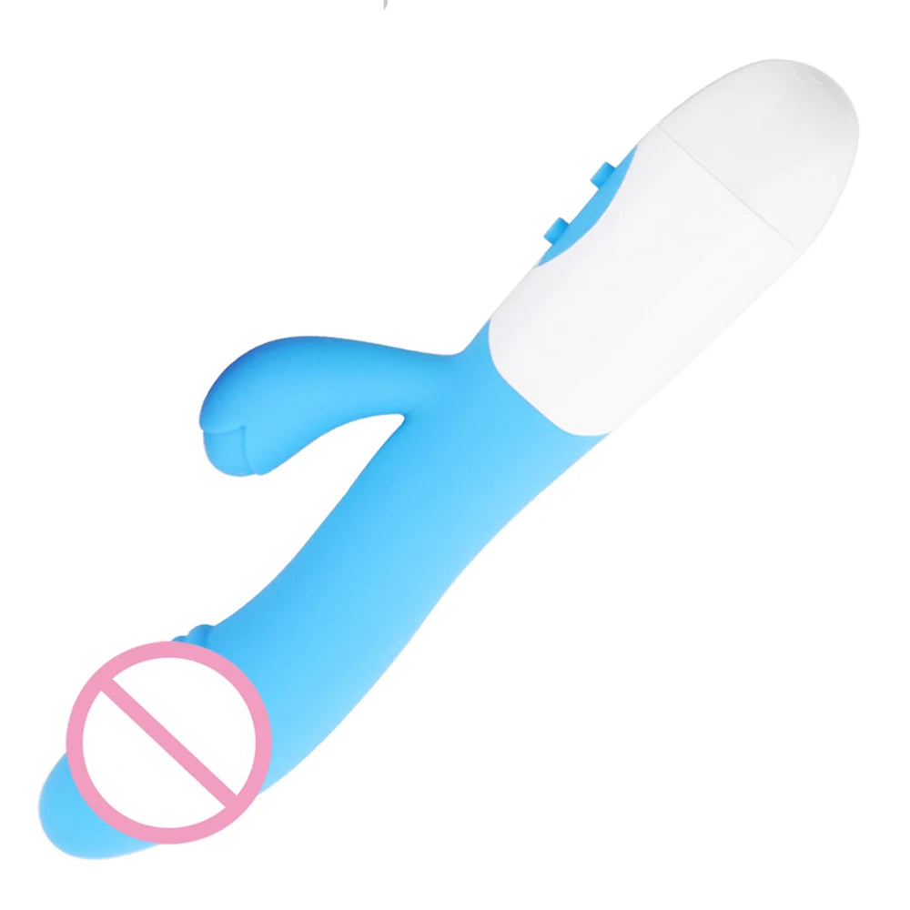 Silicone G Spot Dildo Rabbit Vibrator Dual Vibration 10 Speeds Female Vagina Clitoris Massager Adult Sex Toys For Women