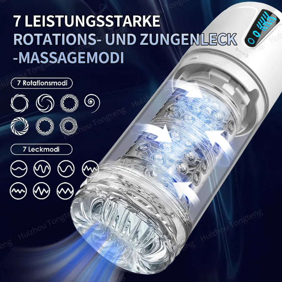 Automatic Thrusting Rotating Male Masturbator Licking Stroker Sucking Blowjob 100% Waterproof Pennis Pump Adult Sex Toys For Men