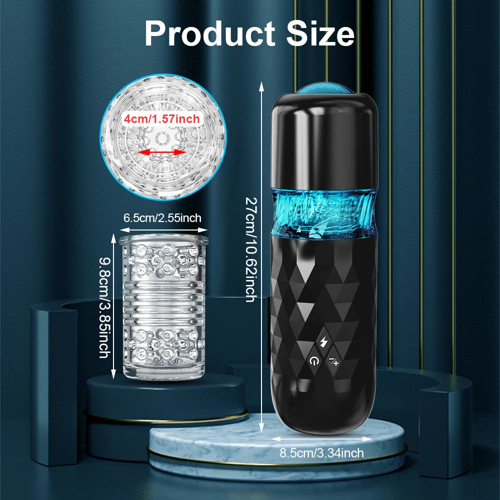 Automatic Male Masturbator Telescopic Rotation Vibration Man Masturbation Cup LCD Digital Simulation Blowjob Masturbator for Men