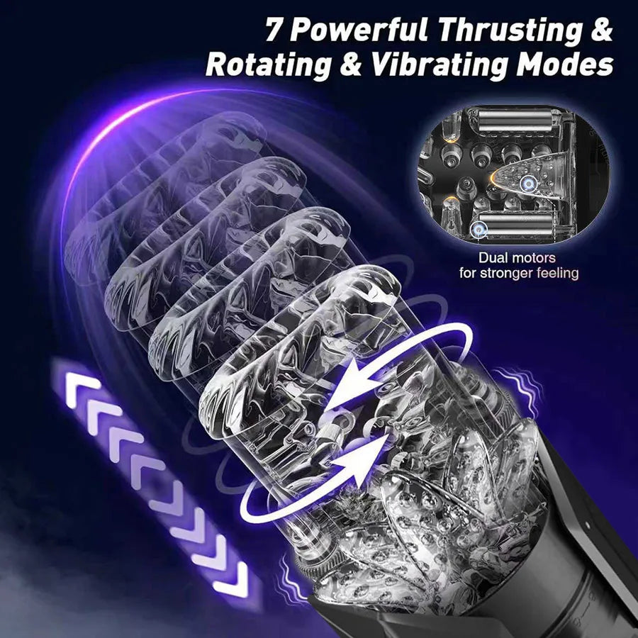 Telescopic Rotation Masturbator Cup Vagina Masturbation Blowjob Adults Sex Toys for Men Male Piston Automatic Mastubator