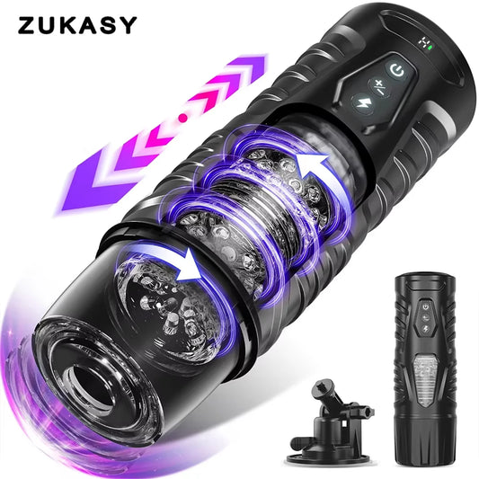 Automatic Male Masturbator 7 Telescopic Rotating Modes Mastubator Cup Electric Pocket Pussy Penis Sex Toy For Men Adult Supplies