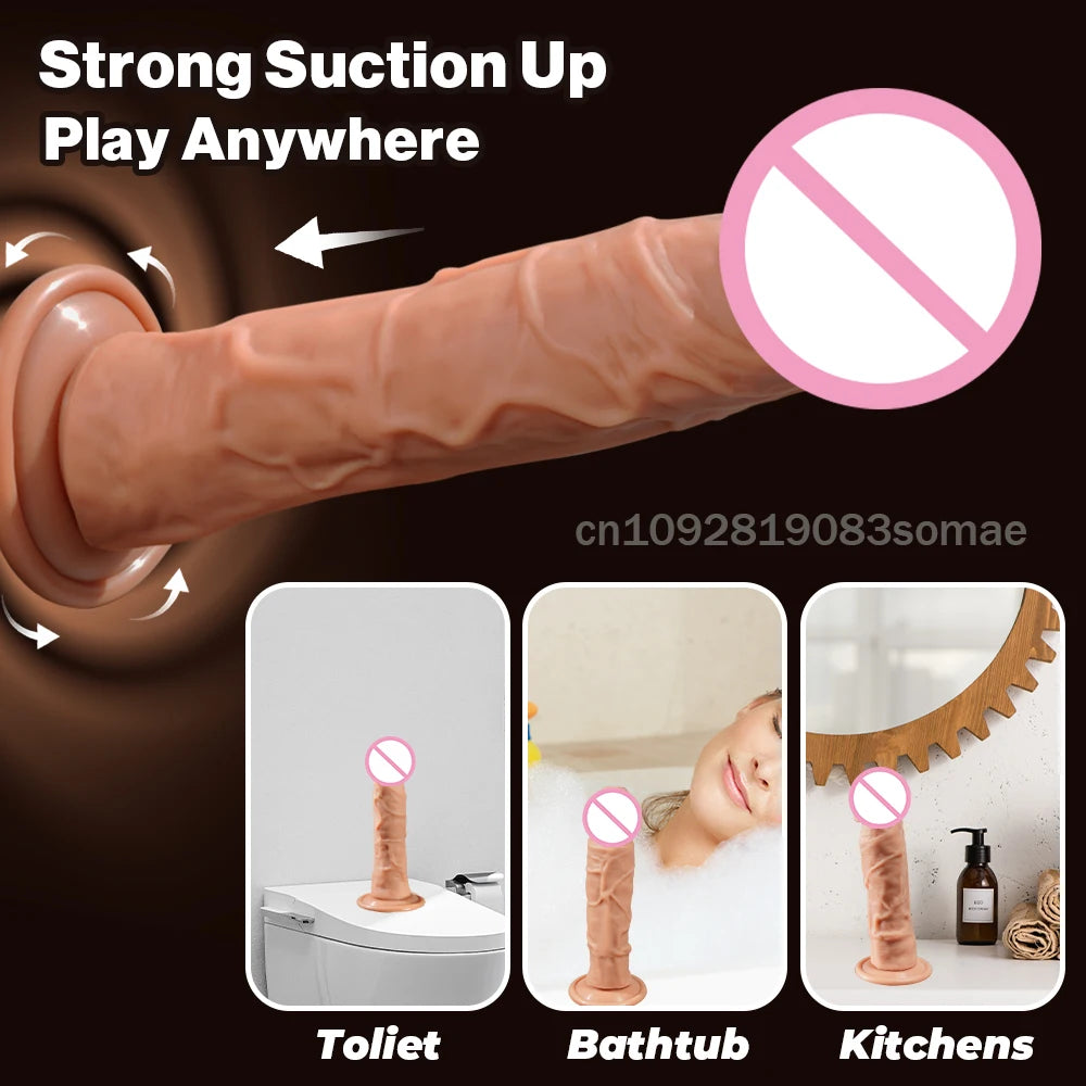 Realistic G-Spot Dildo with Suction Cup Silicone Penis Anal Dildo Adults Sex Toys for Women Man Strapon Dick Vagina Stimulator